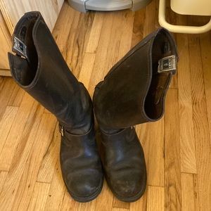 Frye engineer brown boots size 8.5. Strong, durable, and supportive.